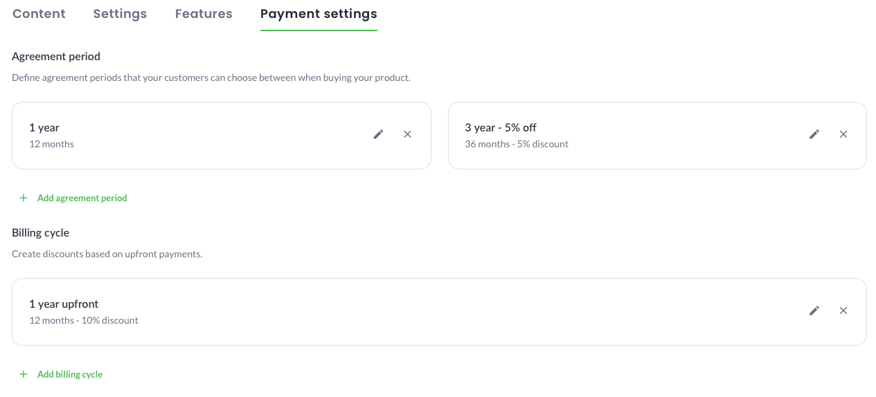 Payment Settings