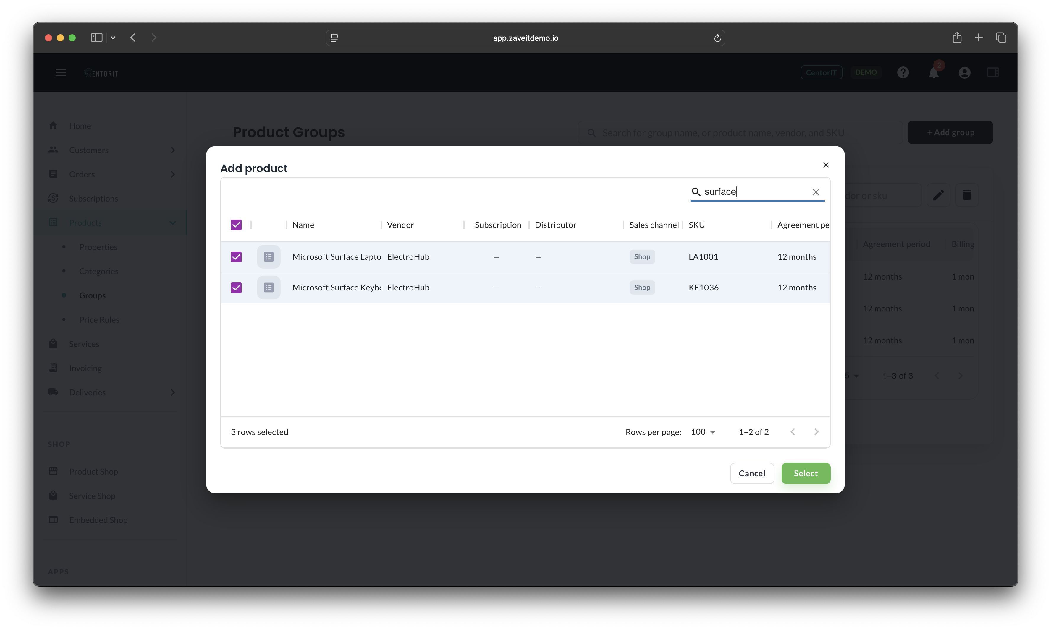 Manage Products