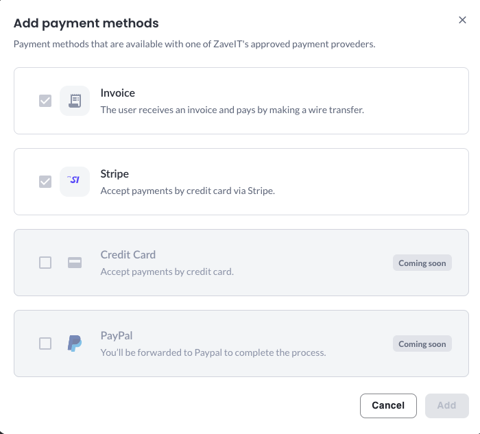 Add Stripe as a payment method